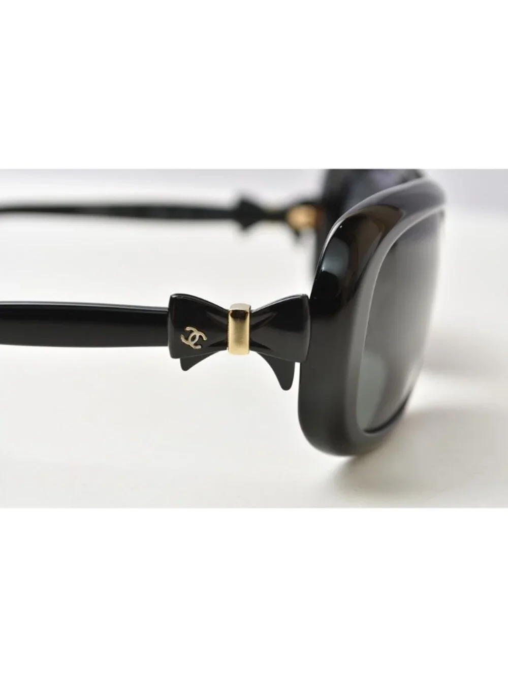 Chanel Sunglasses Eyewear CC Logo Ribbon Motif Black Acetate